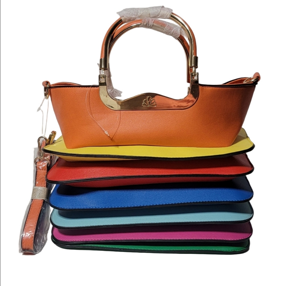 MEZON Vegan Leather Rainbow Accordian Bag, Rare, NWOT